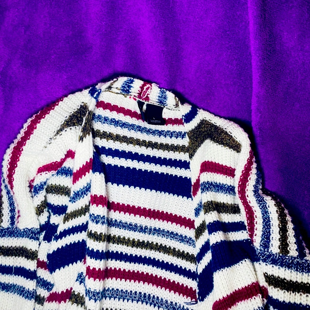 Long Striped Cardigan